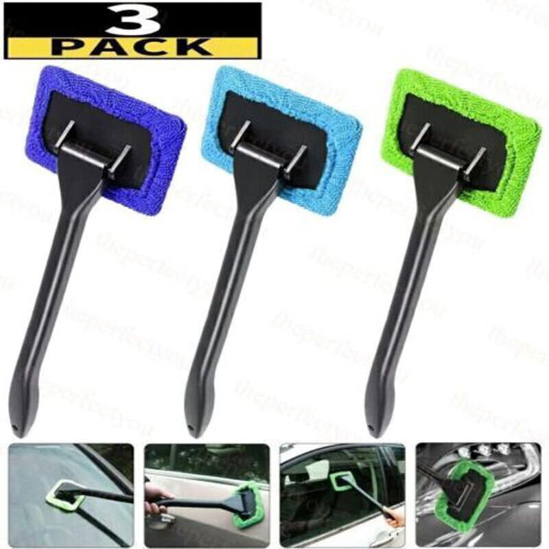 3 Pack Microfiber Windshield Wiper Clean Car Auto Cleaner Glass Window Brush Kit