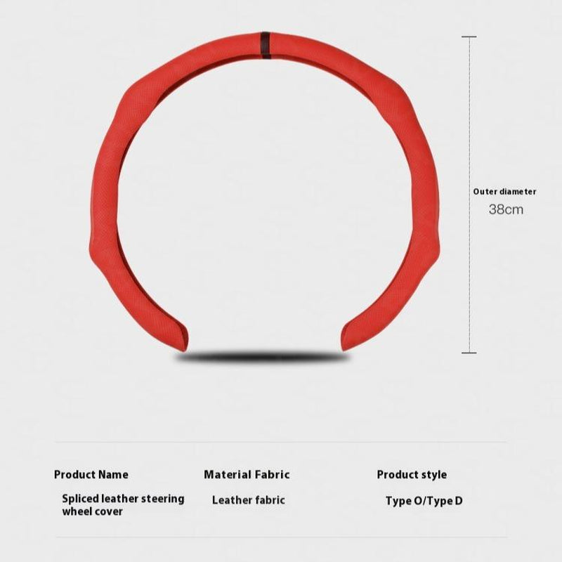 Napa Nappa Leather 15Inch 5D Premium Steering Wheel Cover Ultra-Thin Breathable Anti-Slip Sweat-Resistant Easy Install Universal Fit Enhance Driving Safety Comfort Must-Have Car Essential White