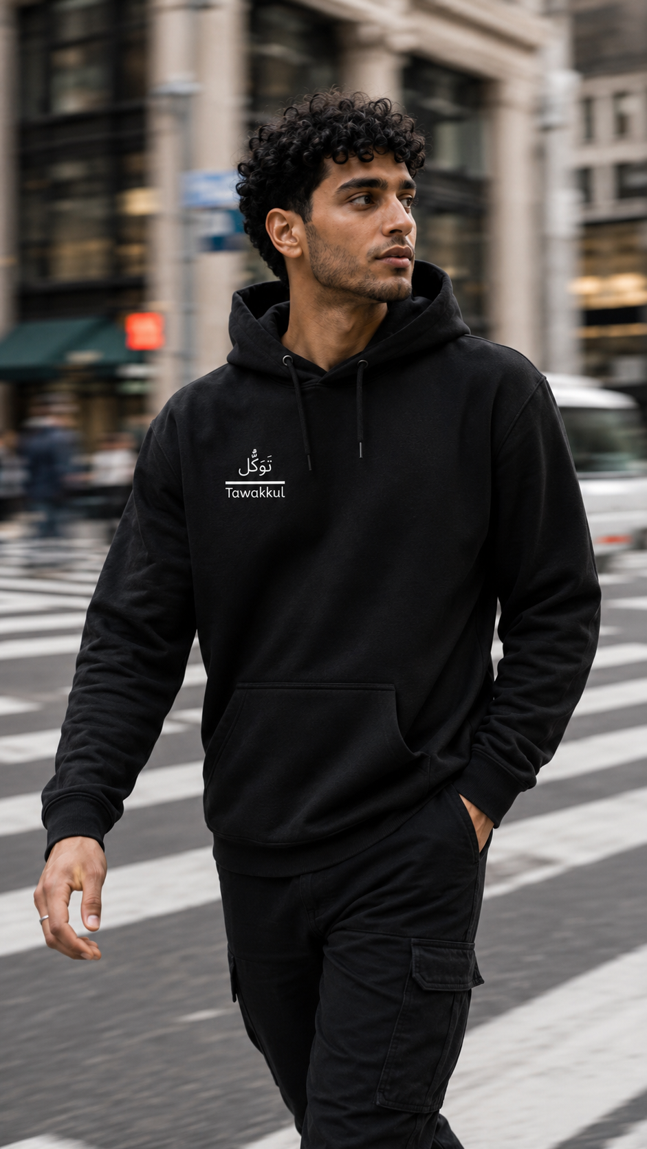 Tawakul Hoodie — Muslim Streetwear Hoodie with Arabic Calligraphy & Bold Back Graphic