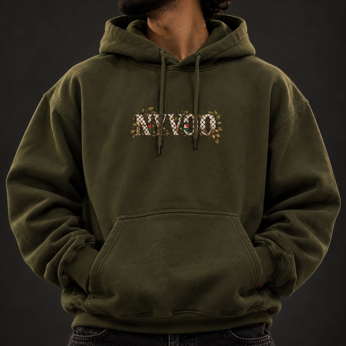 NYVOO Palestine Heritage Emblem Heavy Weight Cotton Hoodie