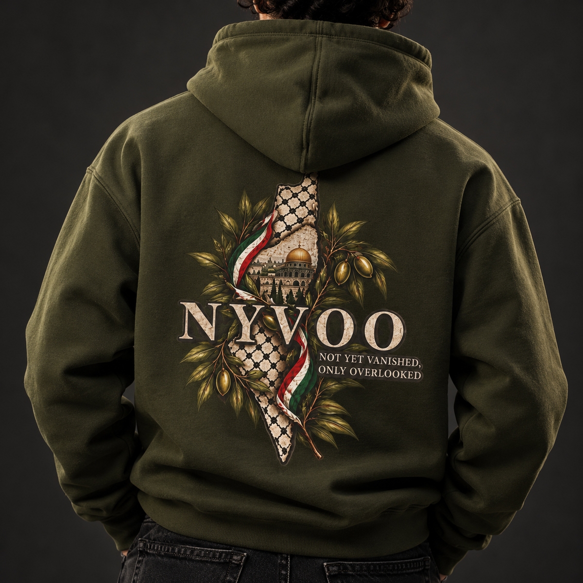 NYVOO Palestine Heritage Emblem Heavy Weight Cotton Hoodie