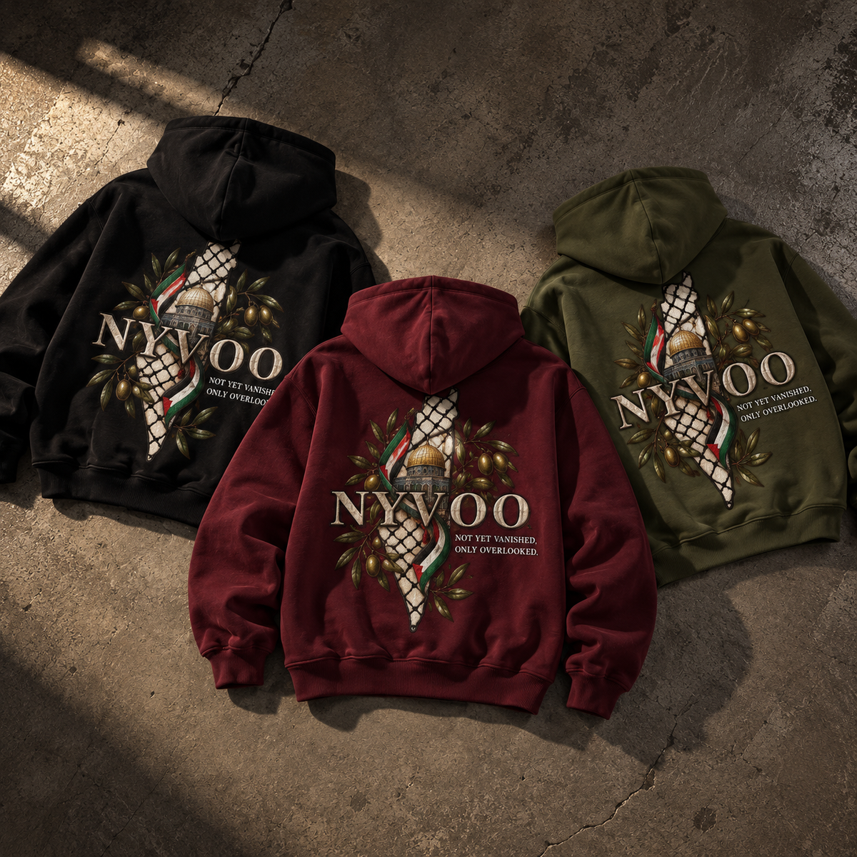 NYVOO Palestine Heritage Emblem Heavy Weight Cotton Hoodie