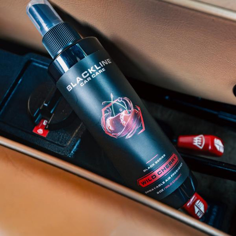 BLACKLINE 8Oz Car Air Freshener - Lasts 1-2 Days, Made for Daily Use. Choose from Dark Ice, Ocean Breeze, Mahogany Teakwood, or Sour Cherry Scents