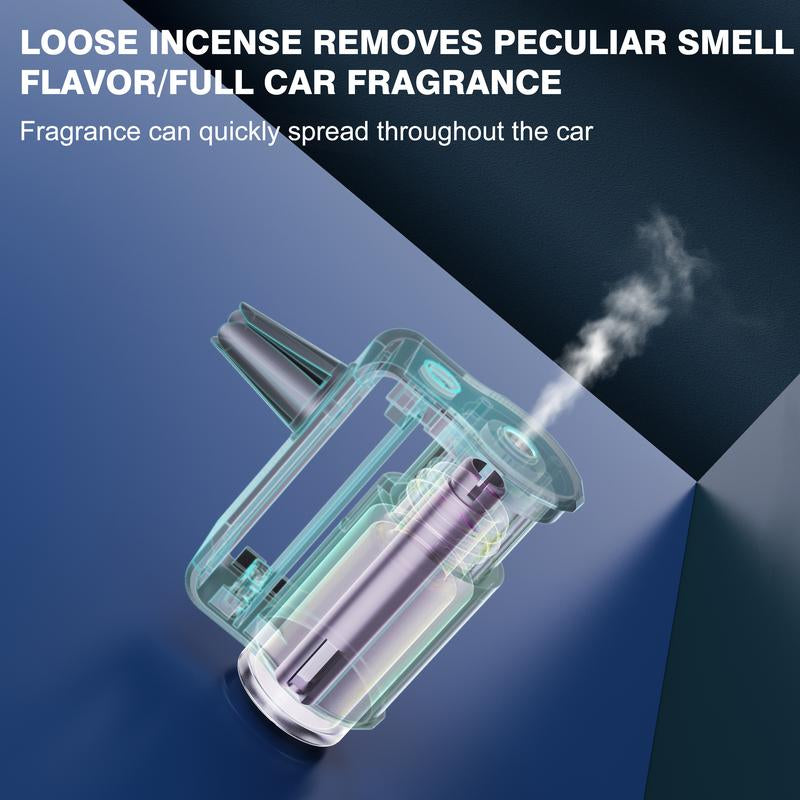 Smart Car Air Freshener with Three Adjustable Concentration Scent Levels, Portable Waterless Car Diffuser Air Freshener Car Aromatherapy Diffuser, 3*10ML Natural Perfume