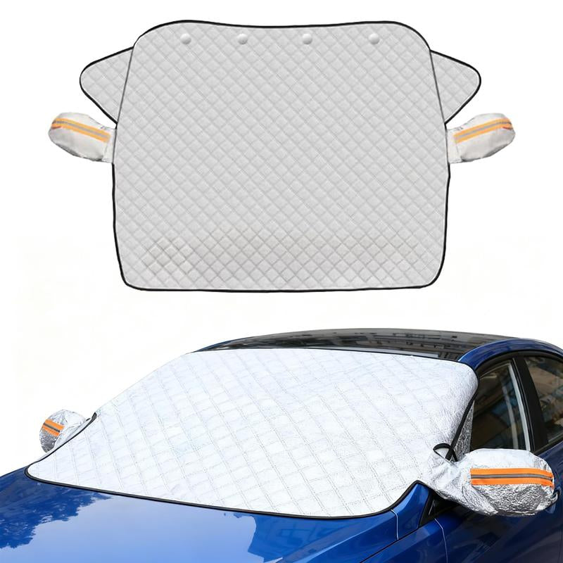 Windshield Cover for Winter Ice/Snow/Frost, Heavy Duty Thick Protective Windscreen Cover, Snow Ice Frost Dust Water Resistent, Heat Car Windshield Snow Cover