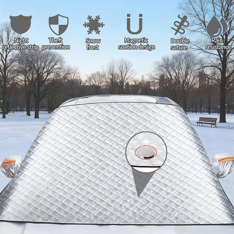 Windshield Cover for Winter Ice/Snow/Frost, Heavy Duty Thick Protective Windscreen Cover, Snow Ice Frost Dust Water Resistent, Heat Car Windshield Snow Cover