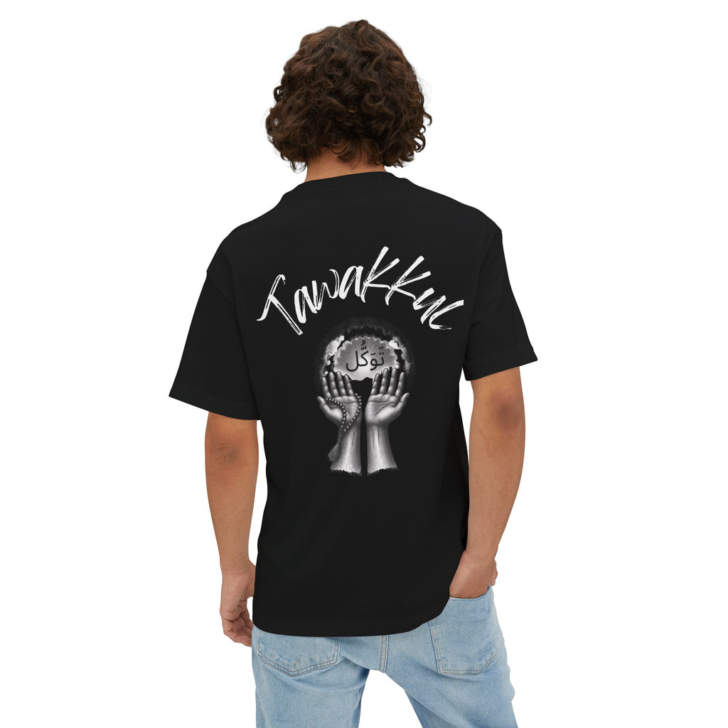 Tawakul Arabic Trust in God Tee — Faith-Inspired Oversized Shirt