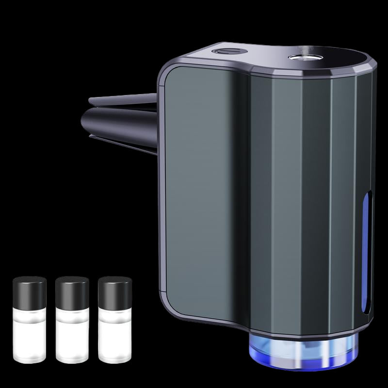 Smart Car Air Freshener with Three Adjustable Concentration Scent Levels, Portable Waterless Car Diffuser Air Freshener Car Aromatherapy Diffuser, 3*10ML Natural Perfume