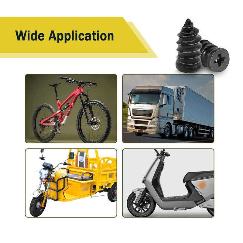 60PCS Tire Repair Rubber Nails Kit with 2 Sizes for Car/Motorcycle/Truck/Tractor, Fast Self-Service Screw Rubber Nail Vacuum Tire Puncture Repair Tool