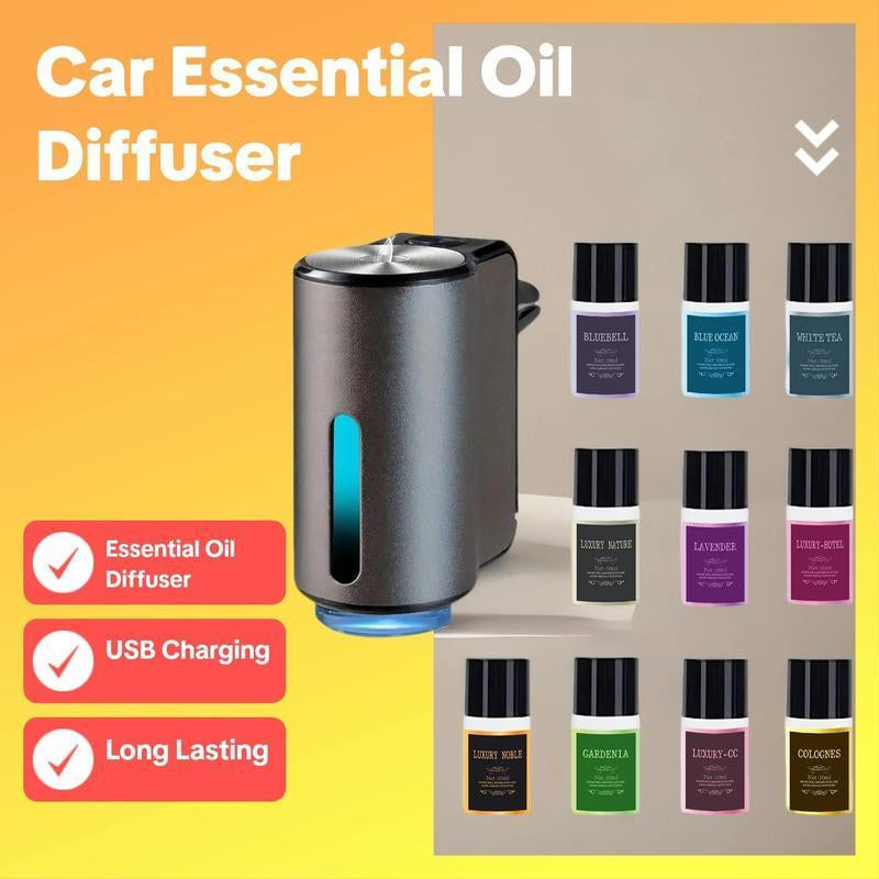 Smart Car Air Freshener, Rechargeable Car Aroma Diffuser with Essential Oil, Car Air Freshener, Car Aromatherapy Diffuser, Automotive Accessories, Car Interior Diffusers