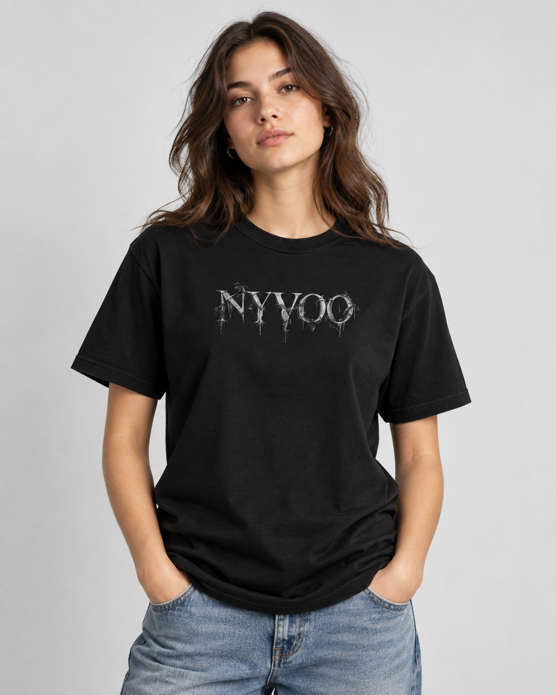 NYVOO Gothic Hourglass Tee — 'The World Is Temporary' Arabic Graphic Shirt