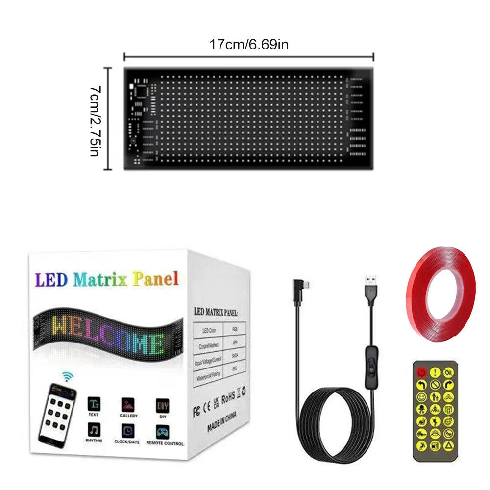 ADJUSTABLE WINDOW LED SIGN (Bluetooth and remote controlled) universal fit