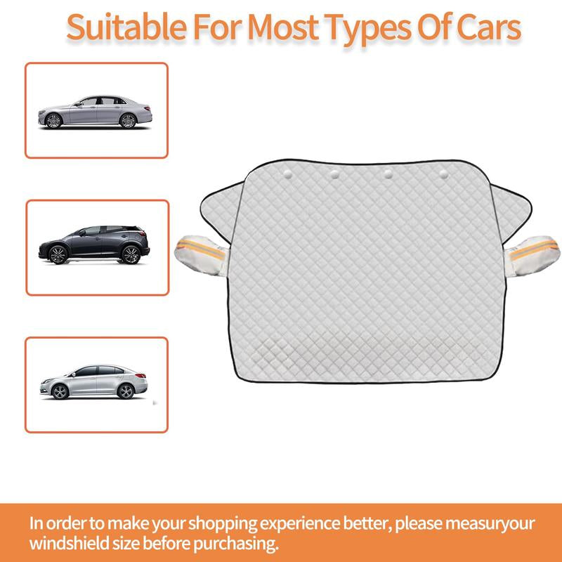 Windshield Cover for Winter Ice/Snow/Frost, Heavy Duty Thick Protective Windscreen Cover, Snow Ice Frost Dust Water Resistent, Heat Car Windshield Snow Cover
